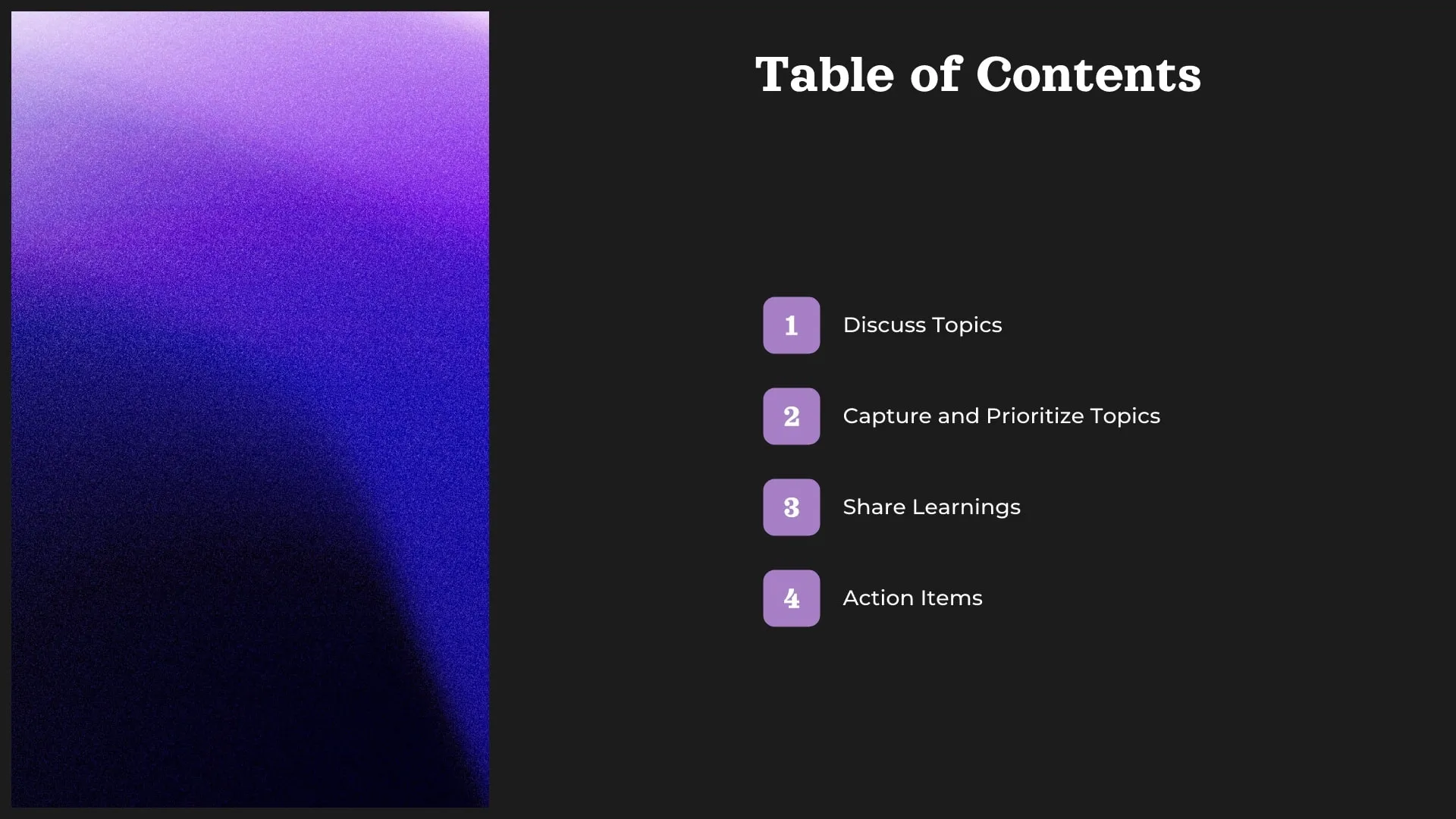 Table of Contents